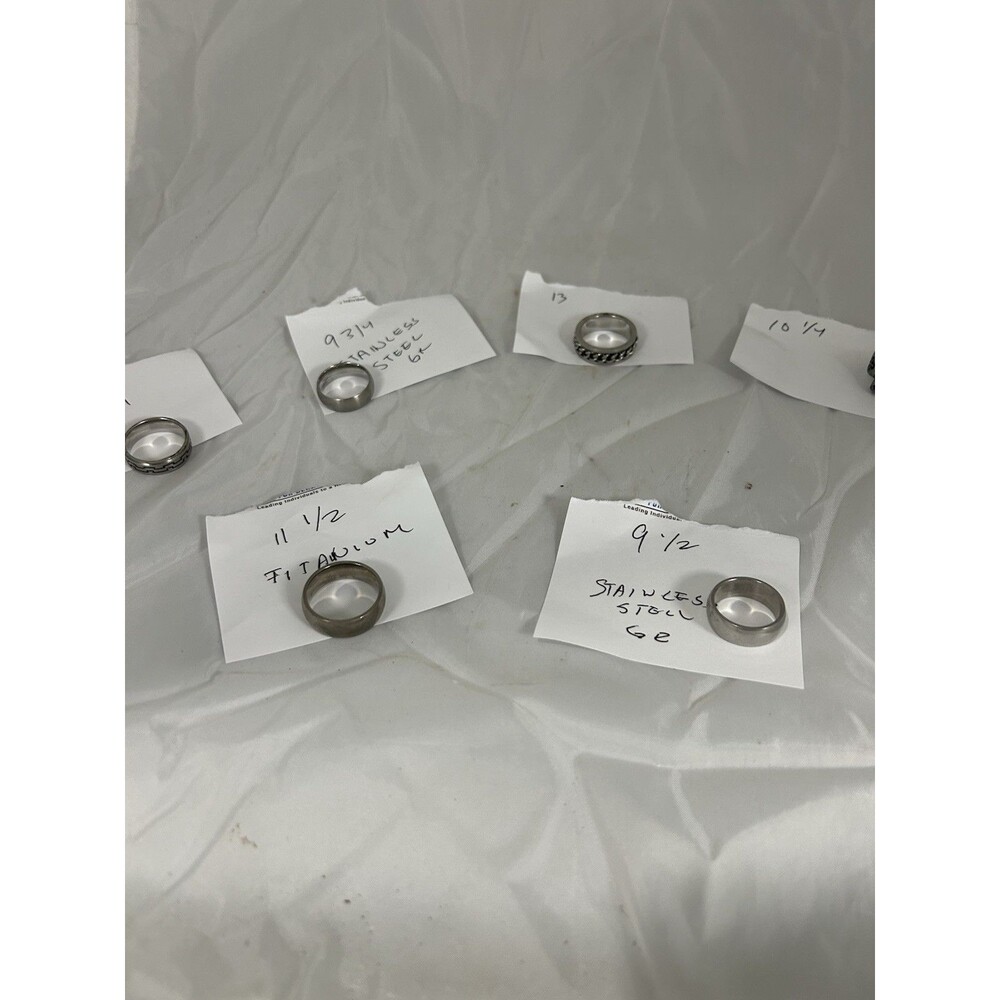 Men’s Ring Lot Stainless Steel & Titanium Fidget Ring Sizes 9–13